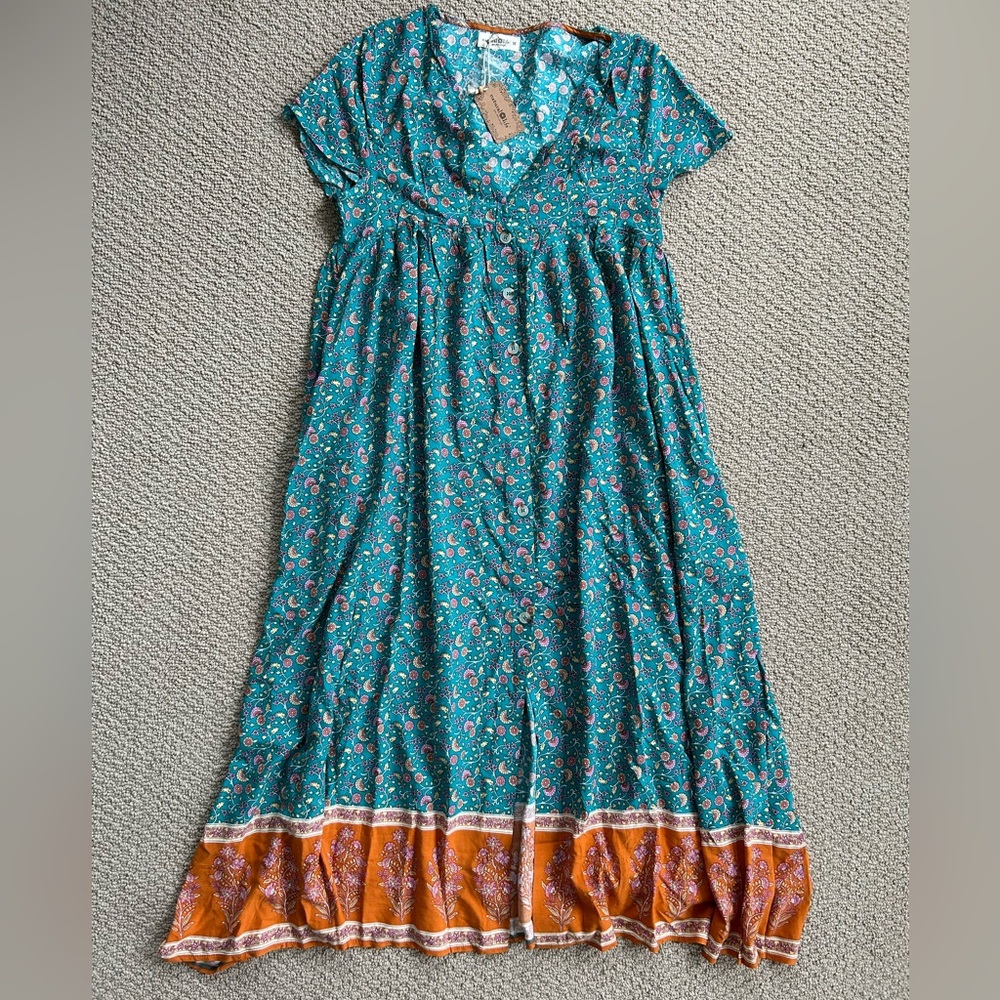 Natural Life Avery Button Down Midi Dress